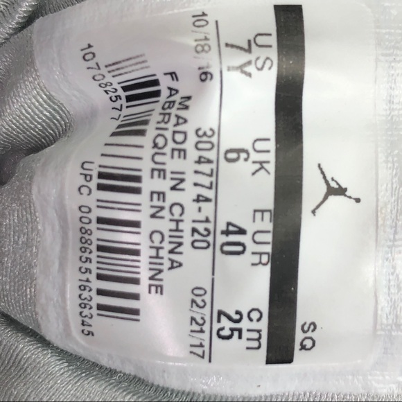 Jordan 7 Air Retro GS White Gray Size 7Y Sneakers - Picture 9 of 10